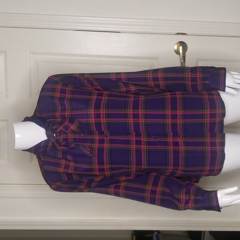 Pendleton Vintage Purple Button Down Blouse Size … - image 1